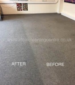 Offcie carpet before and after cleaning